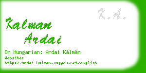 kalman ardai business card